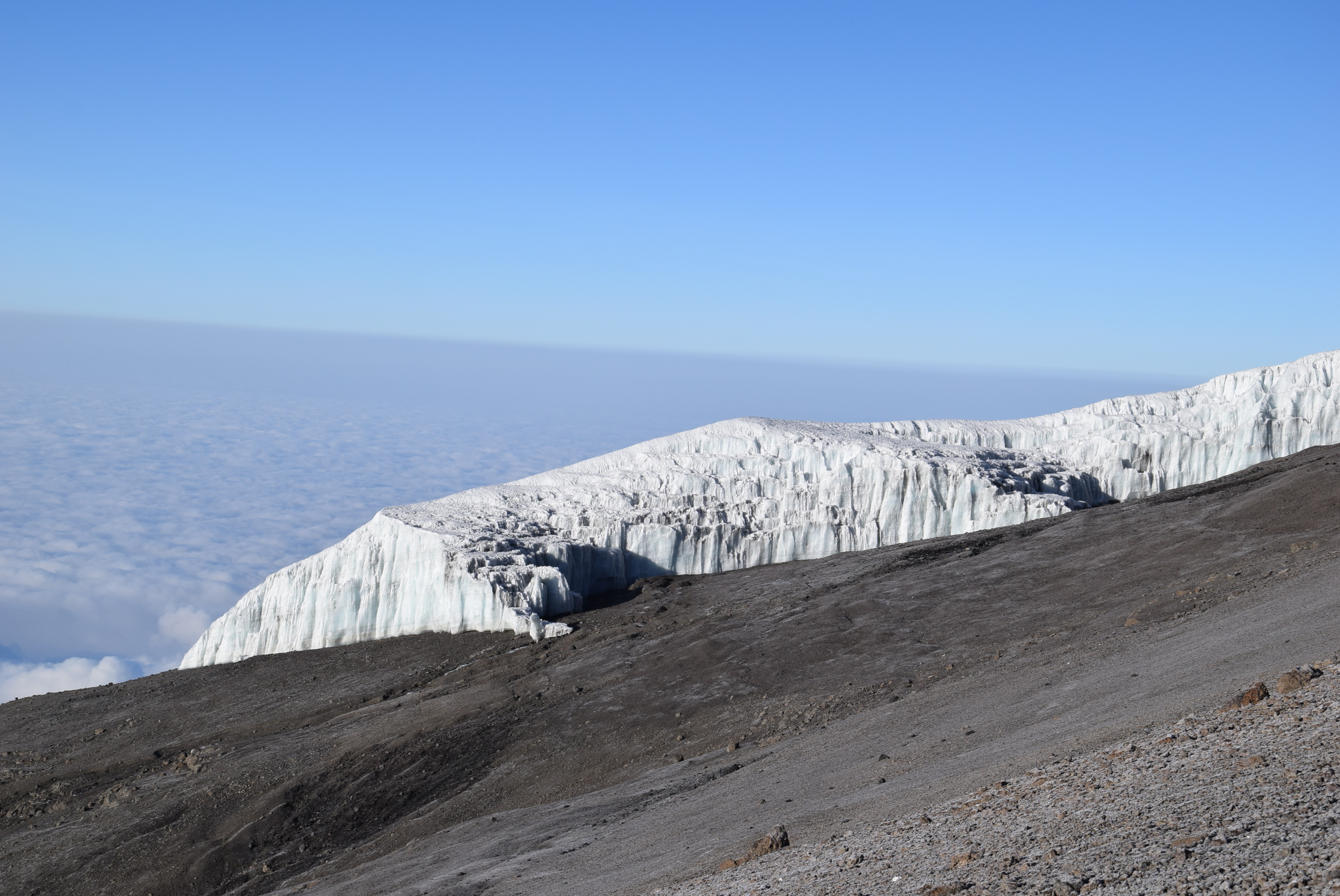 School Hut Camp (4,710 m / 15,452 ft) → Uhuru Peak (5,895 m / 19,340 ft) → Millennium Camp (3,820 m / 12,532 ft)